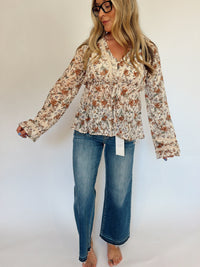 Boho Floral Sheer Blouse
