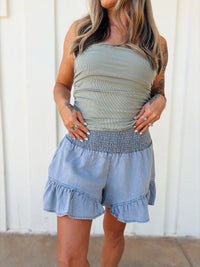 Jersey Ruched Light Sage Green Tube Top