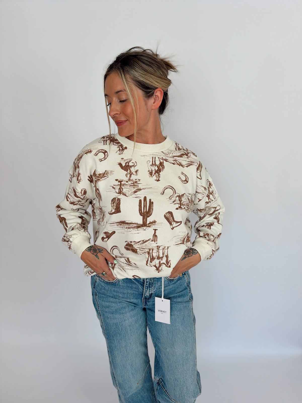 Western Crewneck Sweater
