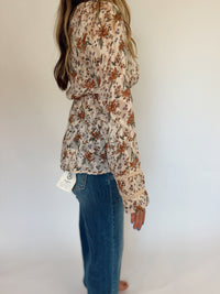Boho Floral Sheer Blouse