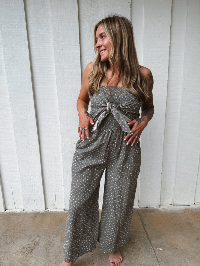 Floral Strapless Jumpsuit