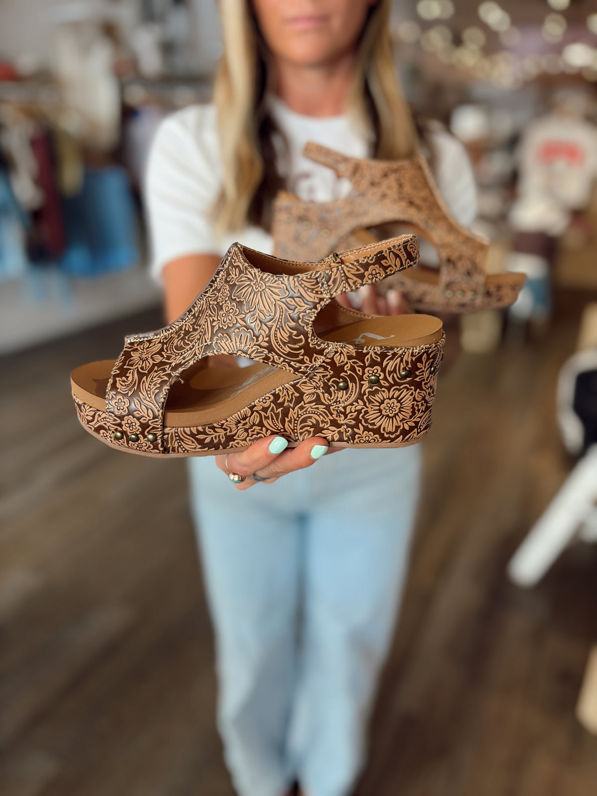Very G Women's Wedge Featuring Our Squishy Footbed