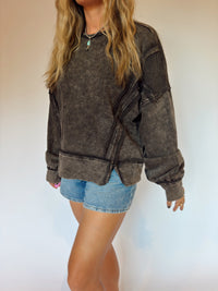 Vintage Black Lightweight Pullover at Sage Lush Boutique