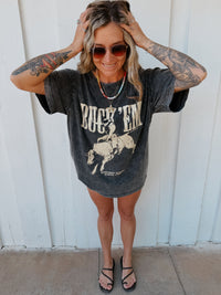 Buck 'em Graphic S/S Washed Boyfriend Fit Tee