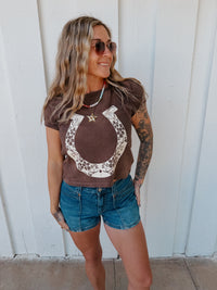Vintage Floral Horseshoe Crop Top