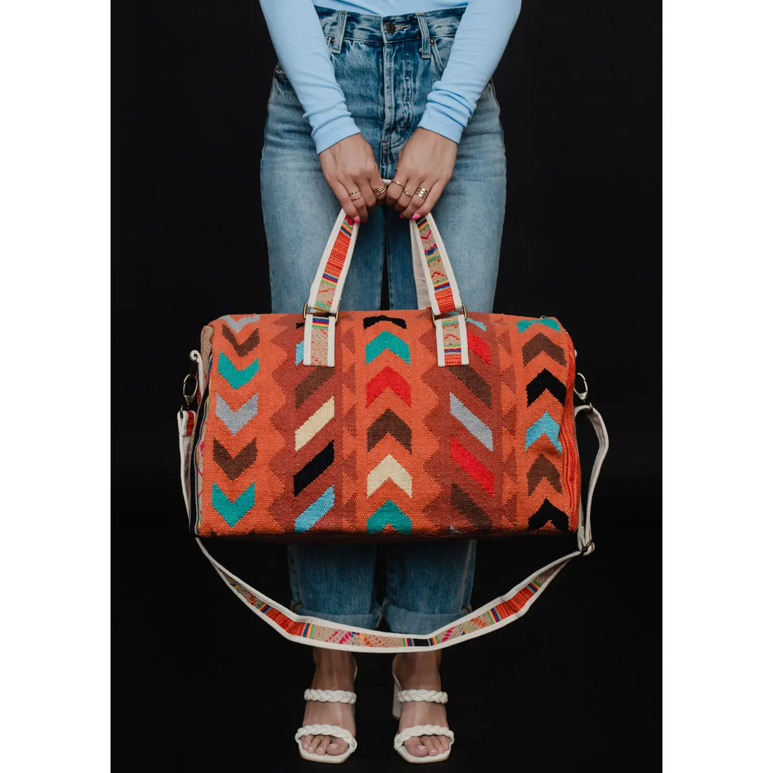 Orange & Multicolor Weekender Bag