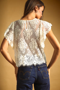 Sheer Cream Lace Top