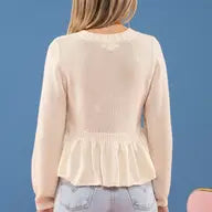 Ivory Ribbed Sweater Top