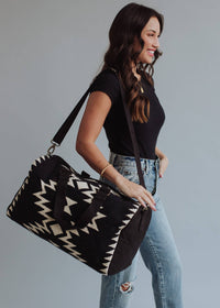Black & Cream Aztec Duffel