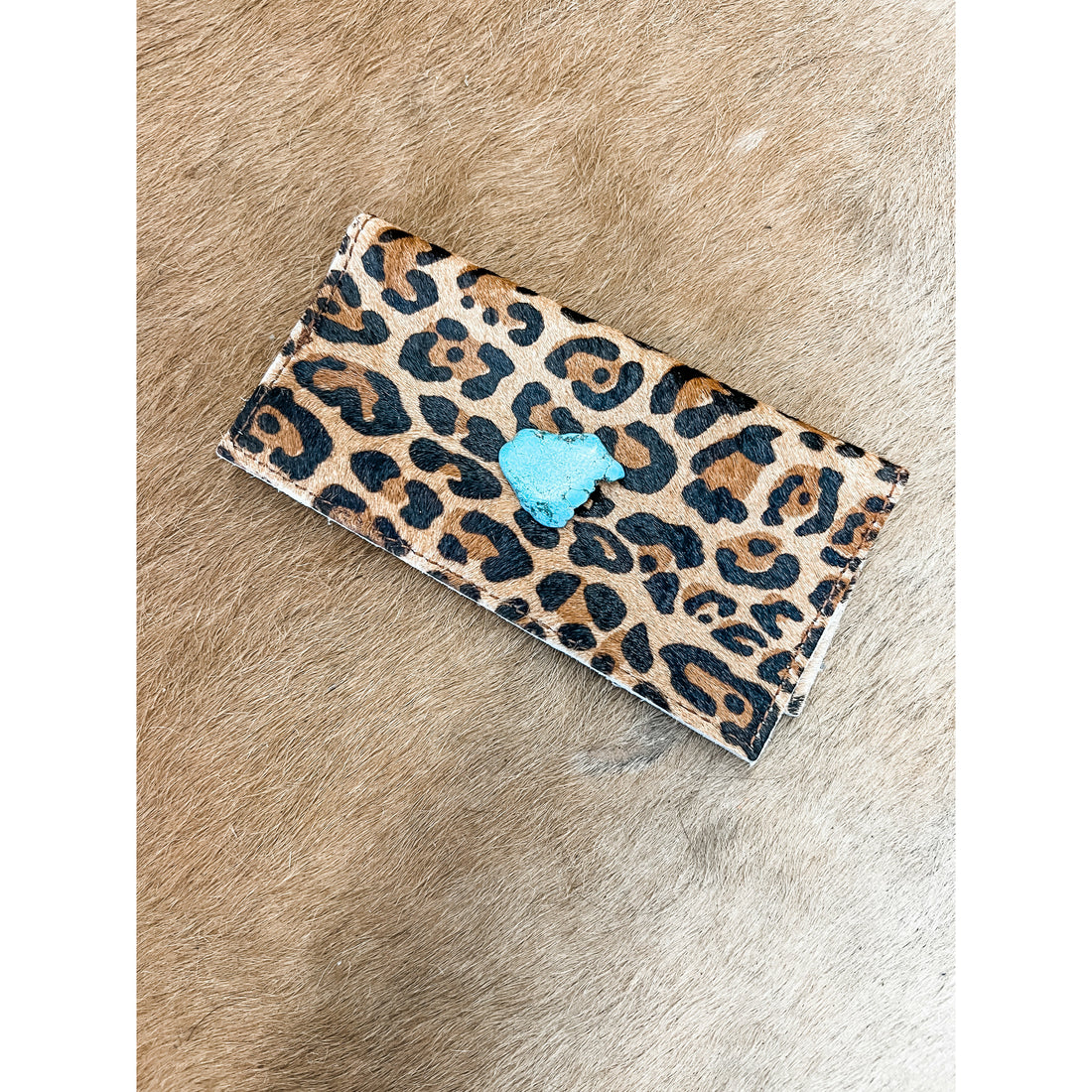 Leopard HOH Wallet Turquoise Slab