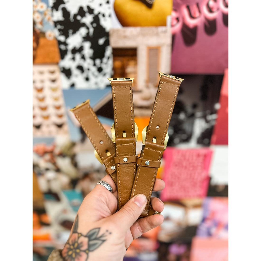 Brown Cowhide Apple Watch Band 38-41